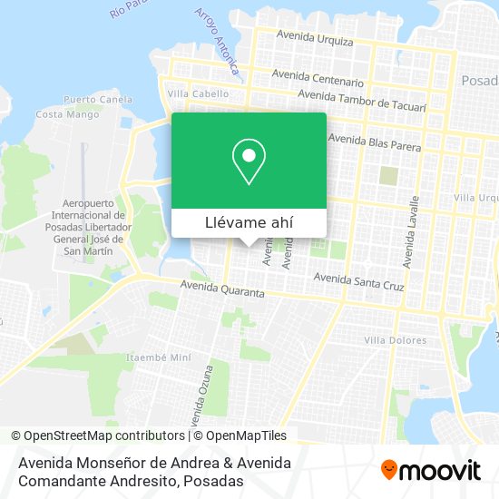 Mapa de Avenida Monseñor de Andrea & Avenida Comandante Andresito