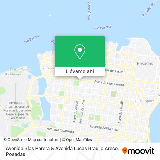 Mapa de Avenida Blas Parera & Avenida Lucas Braulio Areco