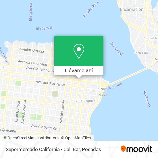 Mapa de Supermercado California - Cali Bar