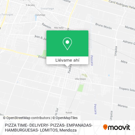 Mapa de PIZZA TIME- DELIVERY- PIZZAS- EMPANADAS- HAMBURGUESAS- LOMITOS