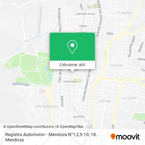 Mapa de Registro Automotor - Mendoza N°1,2,5-10, 18