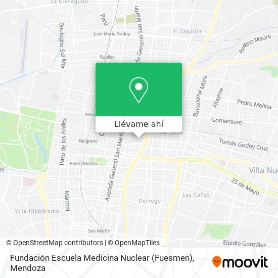 Mapa de Fundación Escuela Medicina Nuclear (Fuesmen)