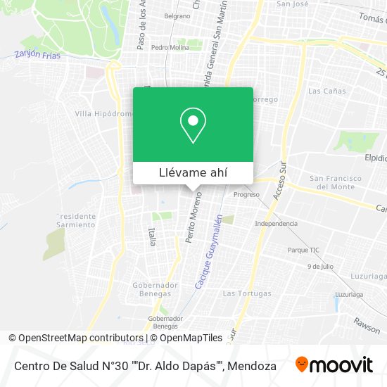 Mapa de Centro De Salud N°30 ""Dr. Aldo Dapás""
