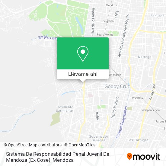 Mapa de Sistema De Responsabilidad Penal Juvenil De Mendoza (Ex Cose)