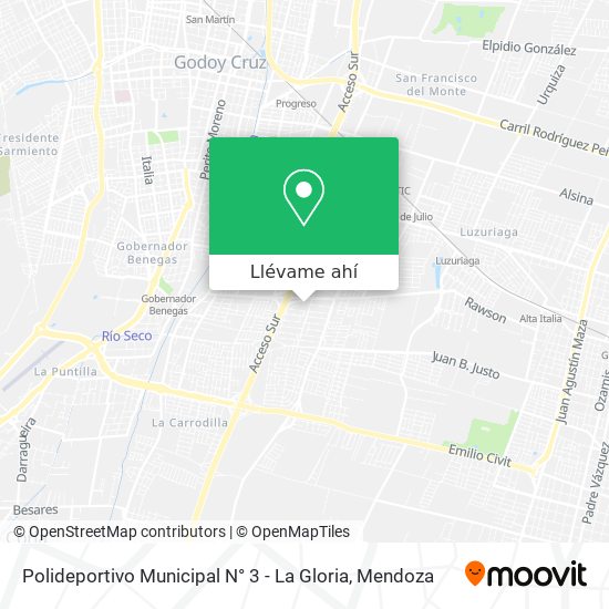 Mapa de Polideportivo Municipal N° 3 - La Gloria
