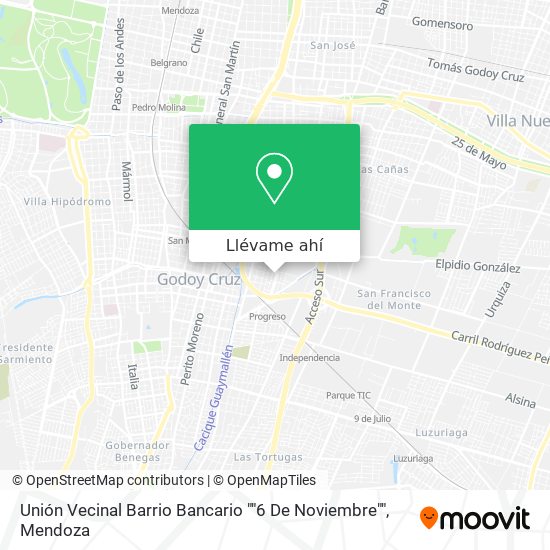 Mapa de Unión Vecinal Barrio Bancario ""6 De Noviembre""