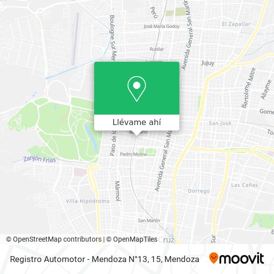 Mapa de Registro Automotor - Mendoza N°13, 15