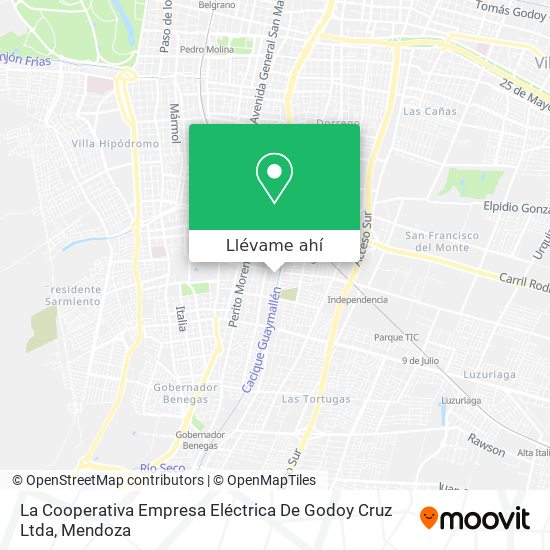 Mapa de La Cooperativa Empresa Eléctrica De Godoy Cruz Ltda