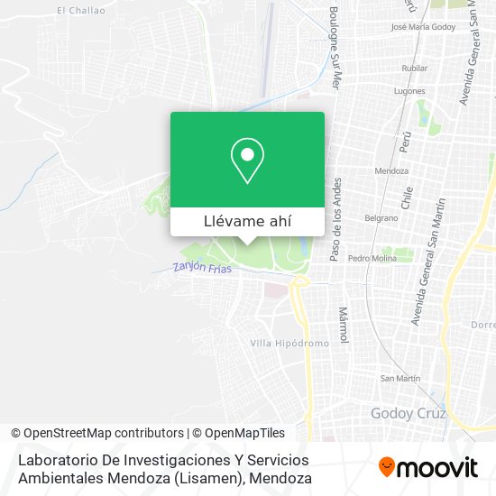 Mapa de Laboratorio De Investigaciones Y Servicios Ambientales Mendoza (Lisamen)