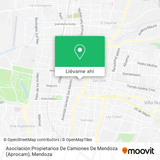 Mapa de Asociación Propietarios De Camiones De Mendoza (Aprocam)