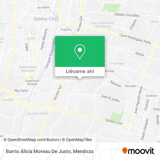 Mapa de Barrio Alicia Moreau De Justo