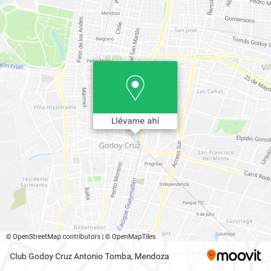 Mapa de Club Godoy Cruz Antonio Tomba