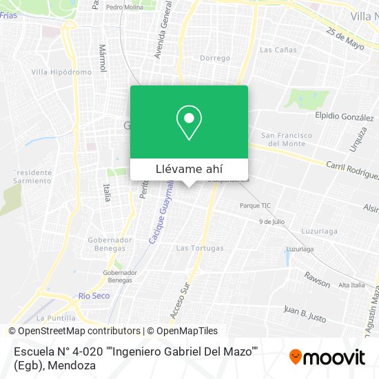 Mapa de Escuela N° 4-020 ""Ingeniero Gabriel Del Mazo"" (Egb)