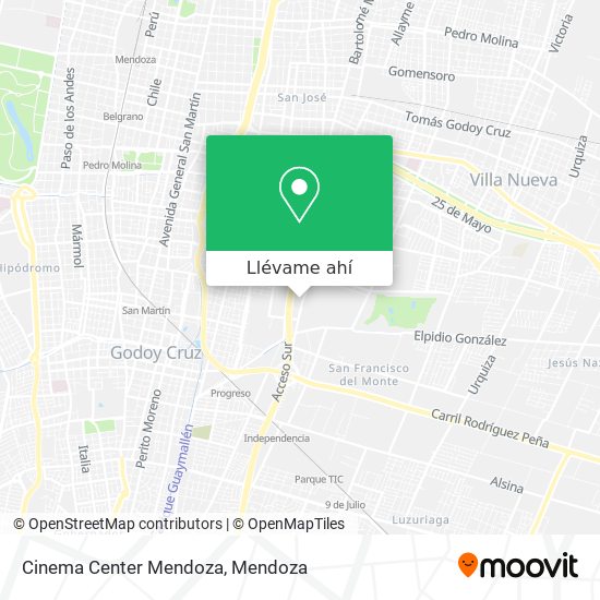 Mapa de Cinema Center Mendoza