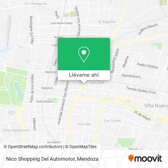 Mapa de Nico Shopping Del Automotor