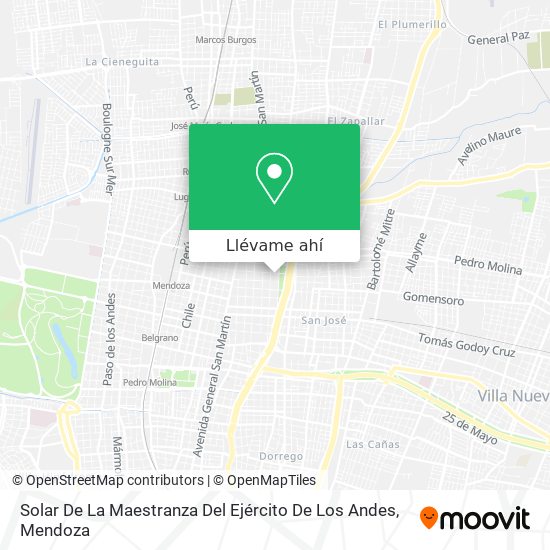 Mapa de Solar De La Maestranza Del Ejército De Los Andes