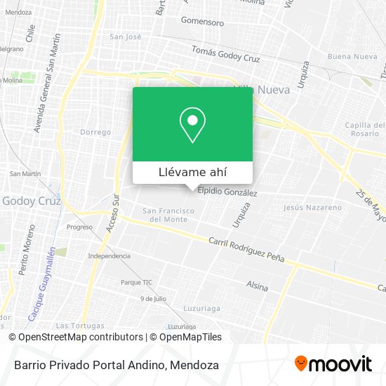 Mapa de Barrio Privado Portal Andino