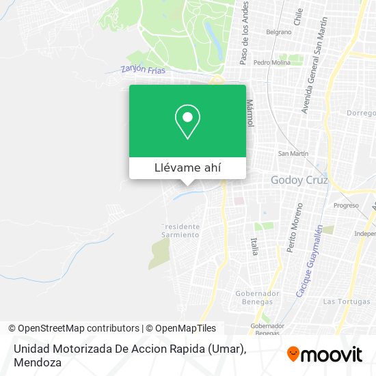 Mapa de Unidad Motorizada De Accion Rapida (Umar)