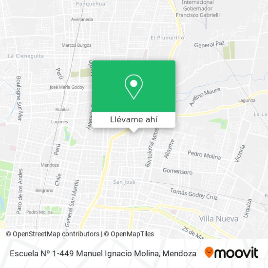 Mapa de Escuela Nº 1-449 Manuel Ignacio Molina