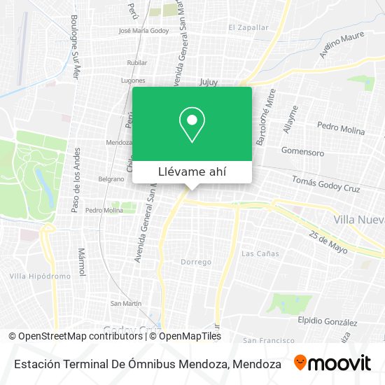 Mapa de Estación Terminal De Ómnibus Mendoza