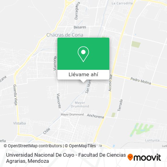 Mapa de Universidad Nacional De Cuyo - Facultad De Ciencias Agrarias