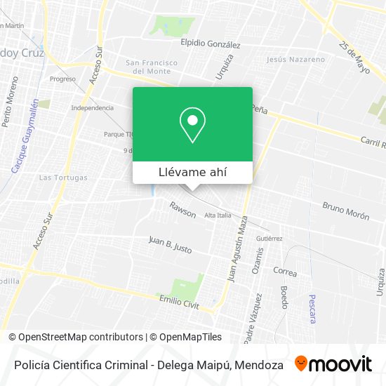 Mapa de Policía Cientifica Criminal - Delega Maipú