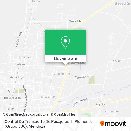 Mapa de Control De Transporte De Pasajeros El Plumerillo (Grupo 600)