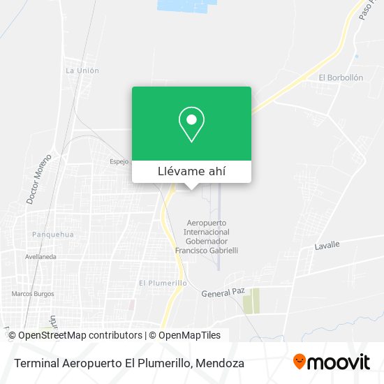 Mapa de Terminal Aeropuerto El Plumerillo