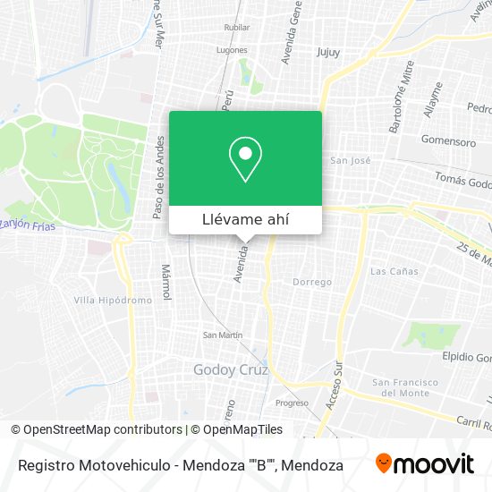 Mapa de Registro Motovehiculo - Mendoza ""B""