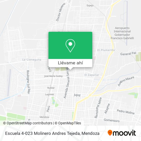 Mapa de Escuela 4-023 Molinero Andres Tejeda