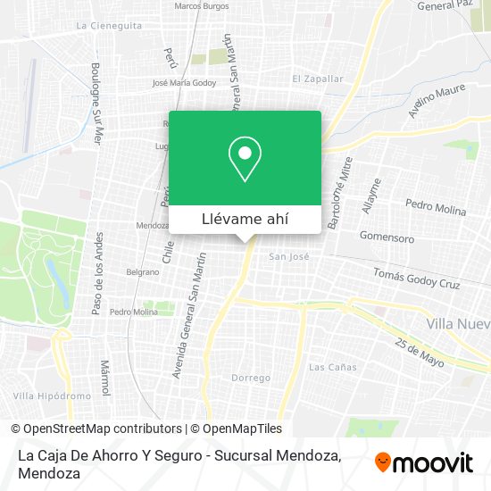 Mapa de La Caja De Ahorro Y Seguro - Sucursal Mendoza