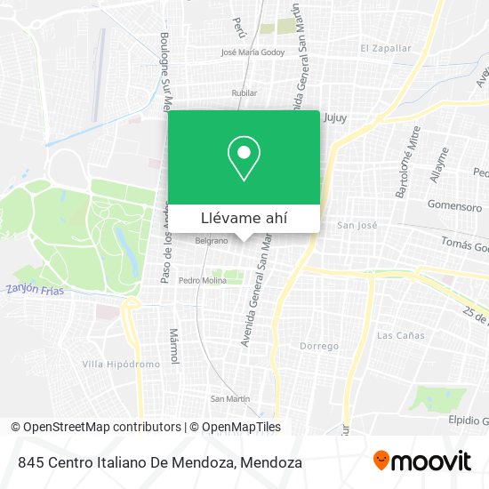 Mapa de 845 Centro Italiano De Mendoza