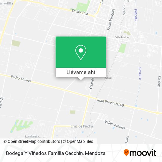 Mapa de Bodega Y Viñedos Familia Cecchin