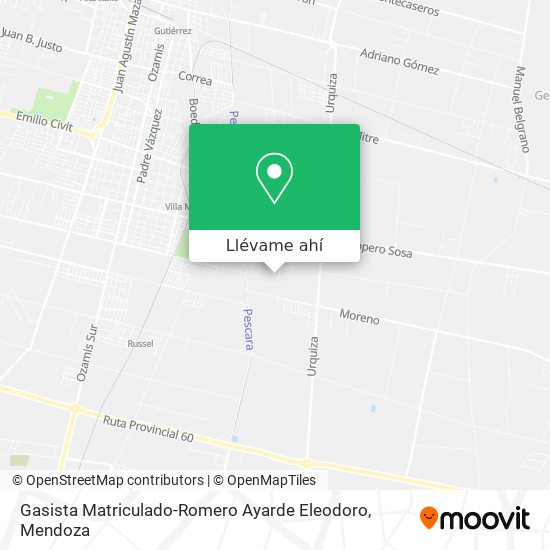 Mapa de Gasista Matriculado-Romero Ayarde Eleodoro