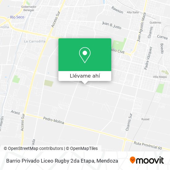 Mapa de Barrio Privado Liceo Rugby 2da Etapa