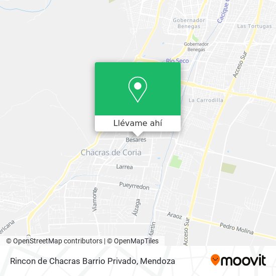 Mapa de Rincon de Chacras Barrio Privado