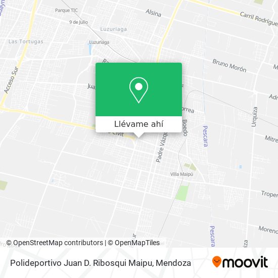Mapa de Polideportivo Juan D. Ribosqui Maipu