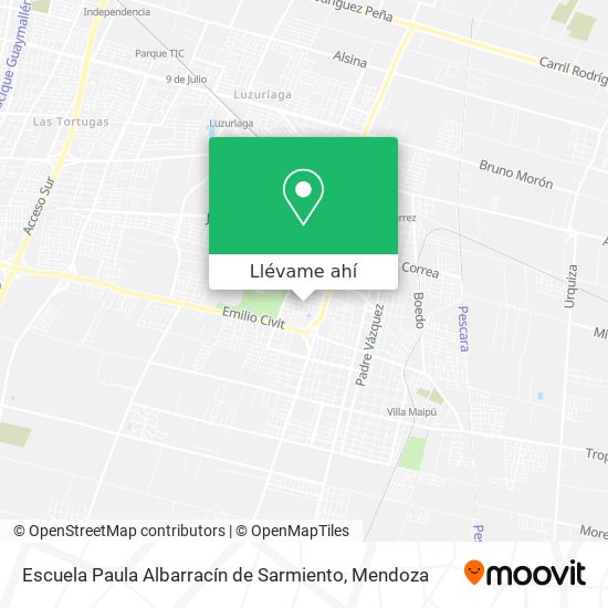 Mapa de Escuela Paula Albarracín de Sarmiento