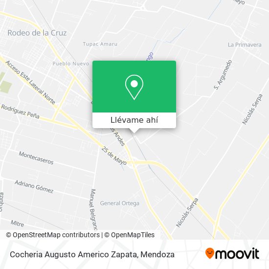 Mapa de Cocheria Augusto Americo Zapata