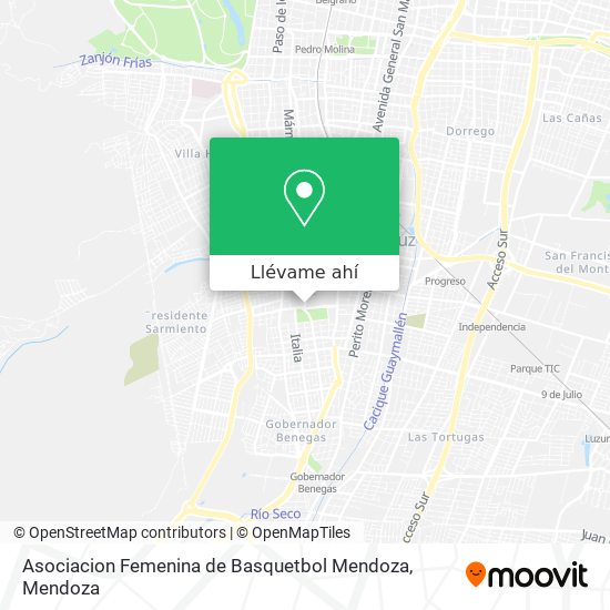 Mapa de Asociacion Femenina de Basquetbol Mendoza