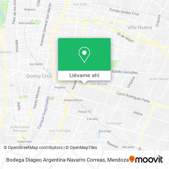 Mapa de Bodega Diageo Argentina-Navarro Correas