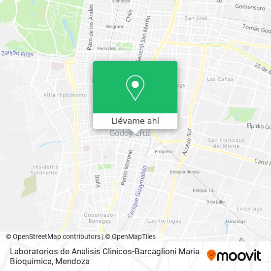 Mapa de Laboratorios de Analisis Clinicos-Barcaglioni Maria Bioquimica