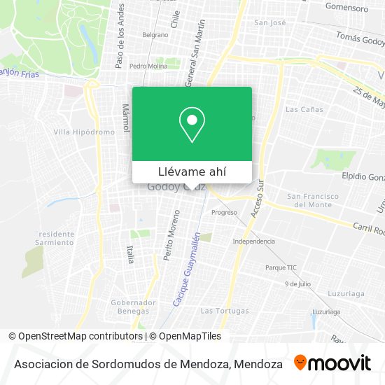 Mapa de Asociacion de Sordomudos de Mendoza