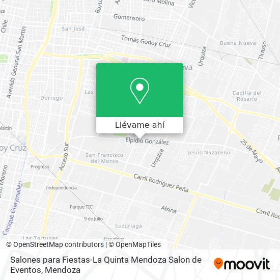 Mapa de Salones para Fiestas-La Quinta Mendoza Salon de Eventos