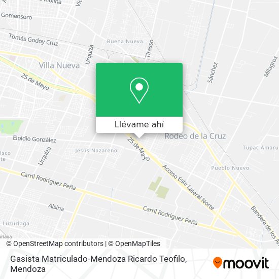 Mapa de Gasista Matriculado-Mendoza Ricardo Teofilo