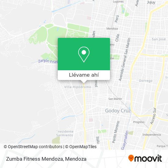 Mapa de Zumba Fitness Mendoza