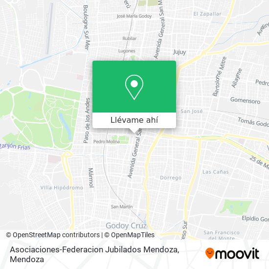 Mapa de Asociaciones-Federacion Jubilados Mendoza