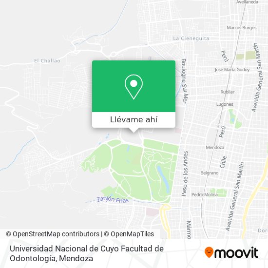Mapa de Universidad Nacional de Cuyo Facultad de Odontología