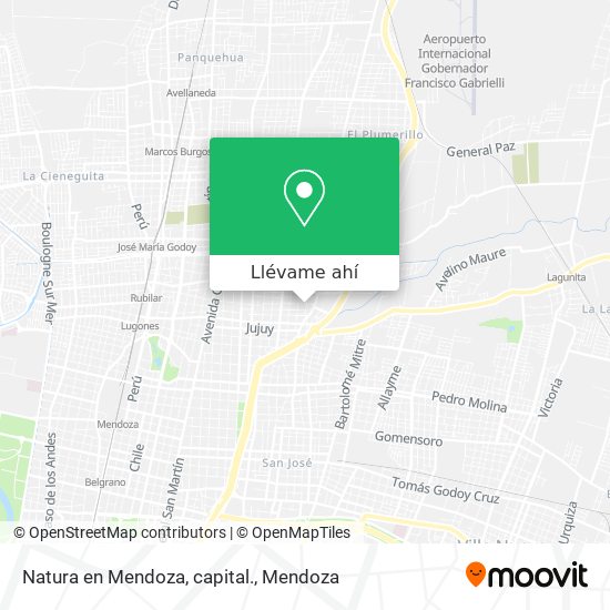 Mapa de Natura en Mendoza, capital.