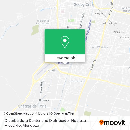 Mapa de Distribuidora Centenario Distribuidor Nobleza Piccardo